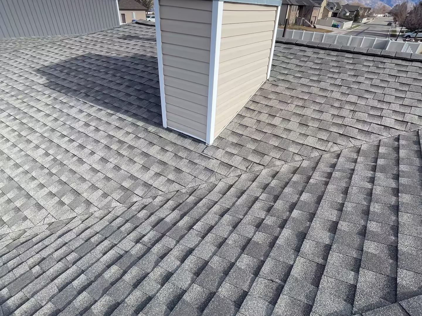 Roofing Contractor Fury Roofing showing off a finished roof in Spanish Fork, UT